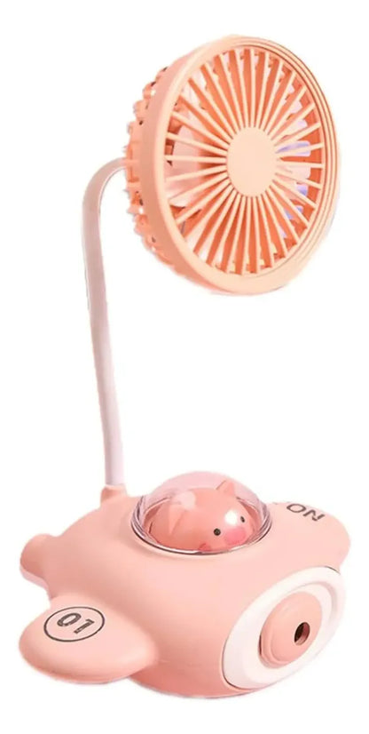 Lampara Animal Mini Ventilador Espacial Mesa Noche Portatil