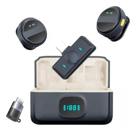 Micrófono Inalámbrico Dual Tipo Balita Premium para iPhone y Tipo-C