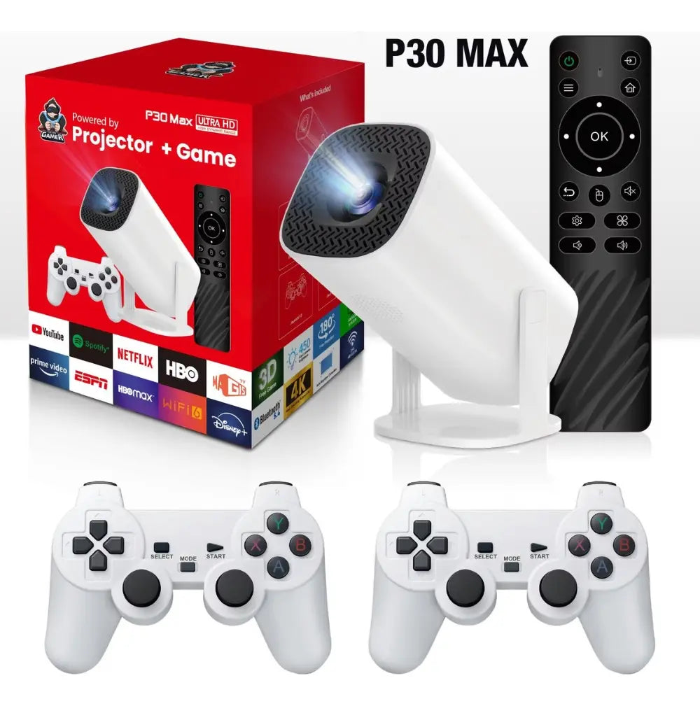 Proyector Consola de Videojuegos Retro con 2 Controles Inalámbricos