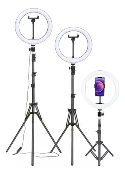 Aro De Luz Led 20 Cm Con Trípode Y Base Celular