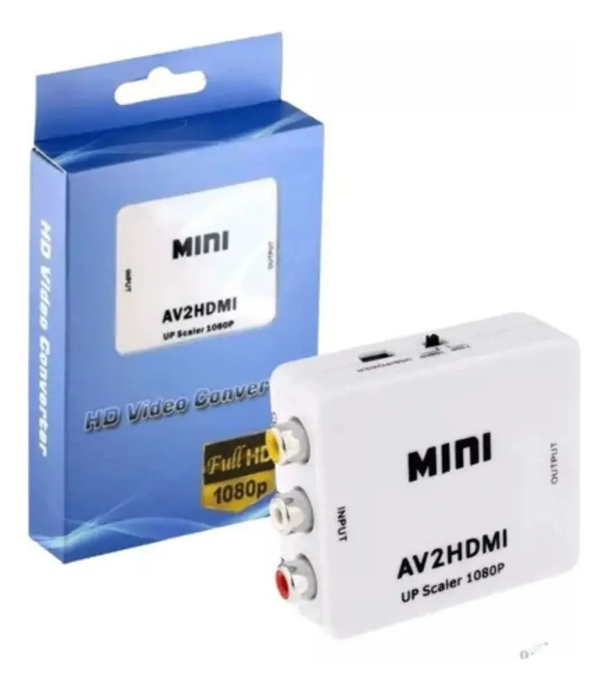 Adaptador Convertidor de RCA AV a HDMI (Blanco)