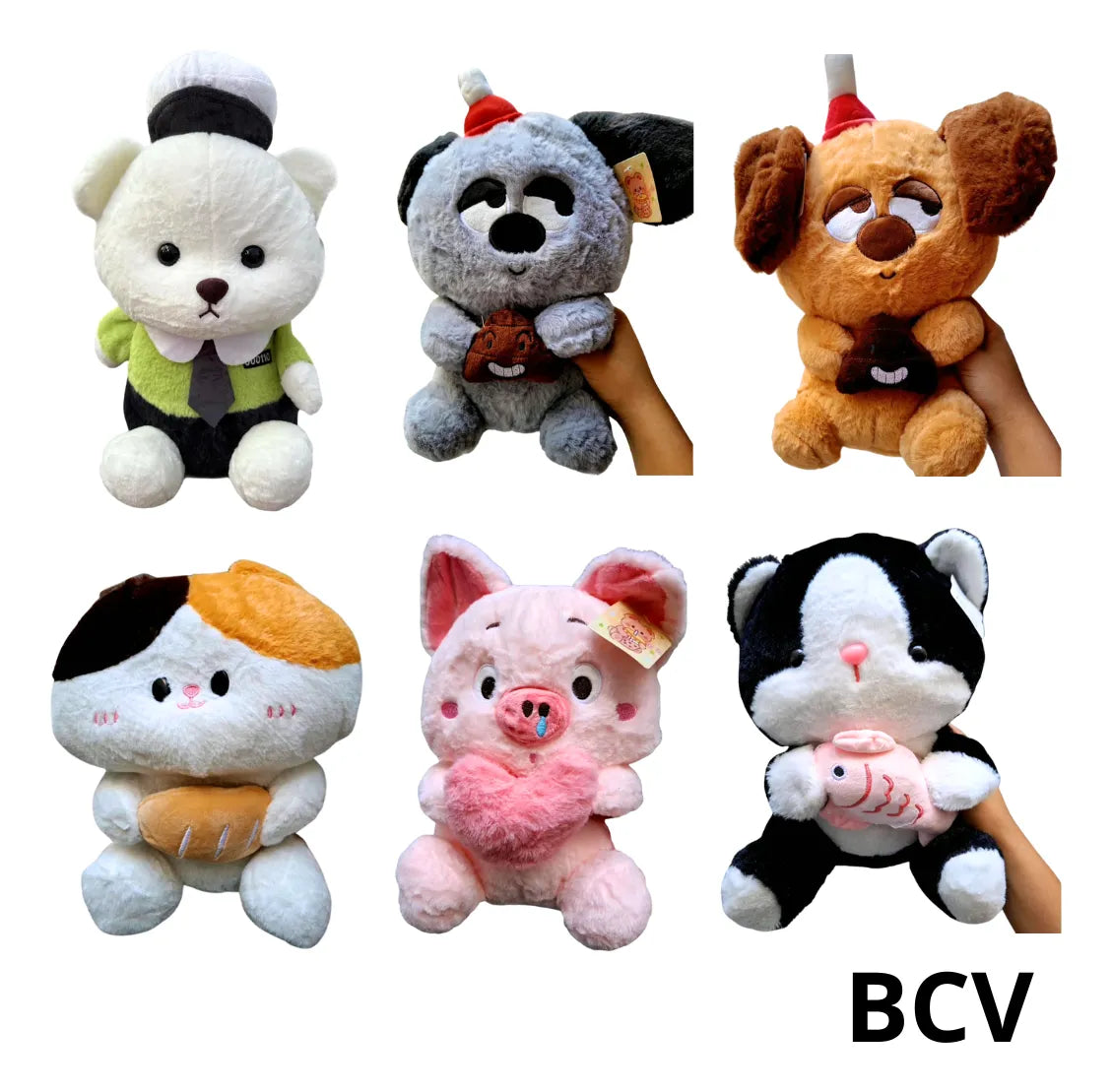 Peluche Afelpado Animales Osos Detalle Muñeco 30cm Premium