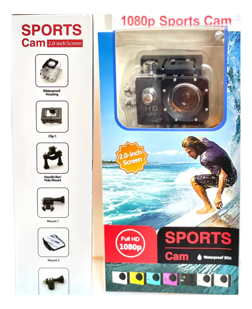 Cámara Deportiva 4k Hd Waterproof Go Pro Inalambrica 1080p