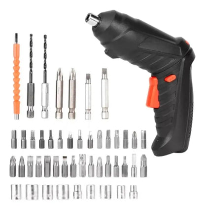 Set Destornillador Electrico 46 Piezas Ajustable Recargable