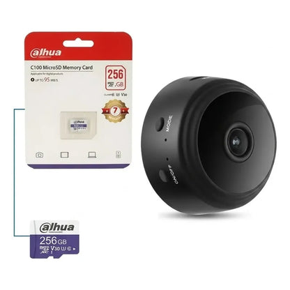 Mini Cámara Wifi Espía Hd + Memoria Micro Sd 256gb Combo