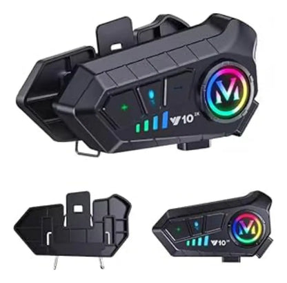 Par Audifono Inalambrico Intercomunicador V10 Moto Bluetooth