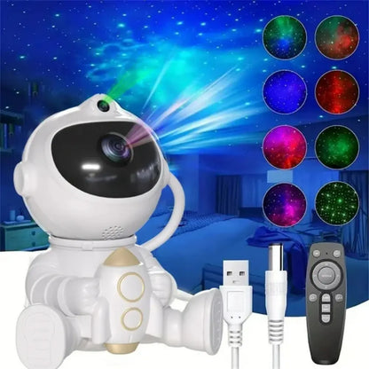 Lampara Proyectora Galaxia Estrellas Astronauta Luz Led Rgb