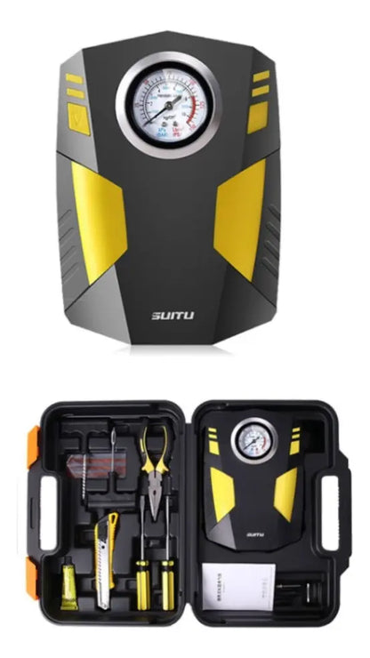 Inflador Caucho Compresor Aire Bomba Moto Kit De Herramienta