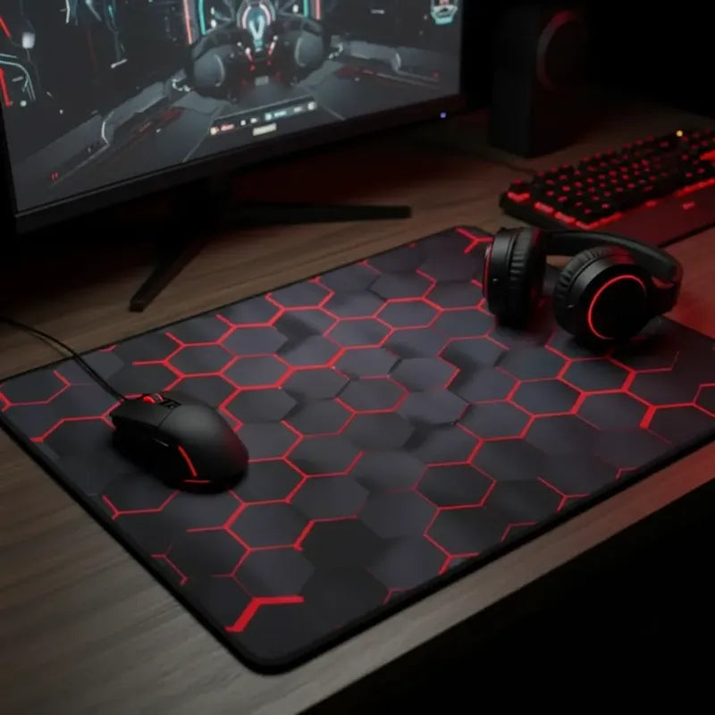 Mouse Pad Gamer Antideslizante Computadora 30x80 Hexagono
