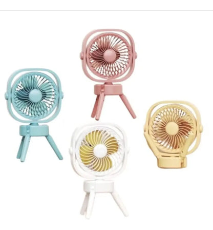 Mini Ventilador Portátil Recargable Base Ajustable Giratorio