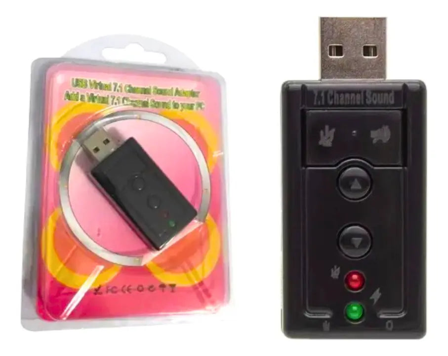 Tarjeta de Sonido USB Externa Tipo Pendrive con Control de Volumen