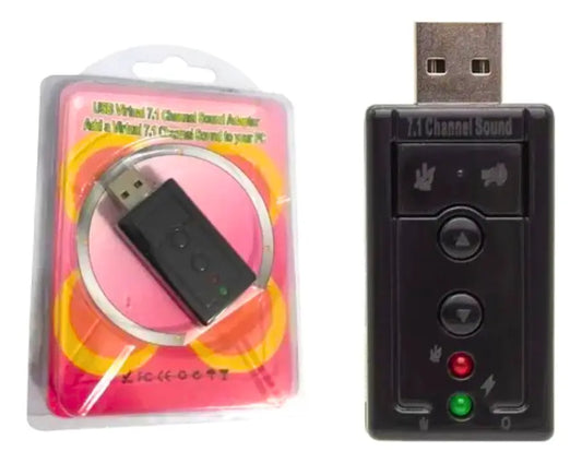 Tarjeta de Sonido USB Externa Tipo Pendrive con Control de Volumen