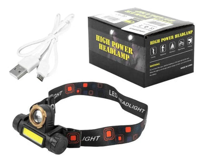 Linterna Led Cabeza 80w Recargable Estuche Banda Liga Iman