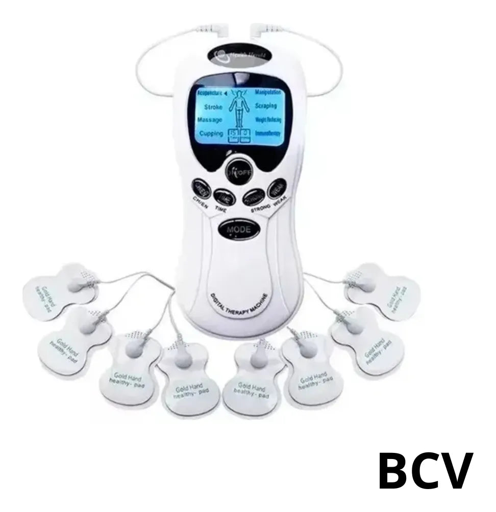 Electroestimulador Masajeador TENS Premium Recargable (8 Electrodos).