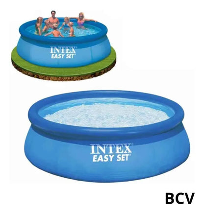 Piscina Inflable Intex 2.44m X 61cm Familiar Redonda Azul
