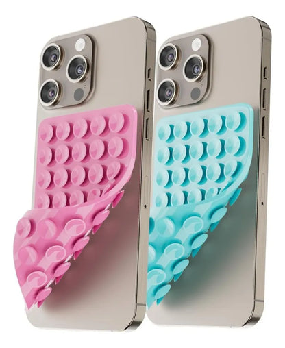 Soporte Celular Chupón Ventosas Doble Teléfono Silicona