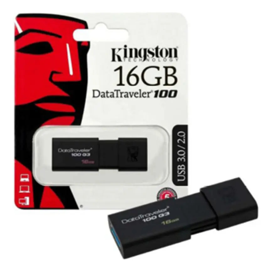 Pendrive 16gb Almacenamiento Kingston Usb 3.0 2.0 Datatravel