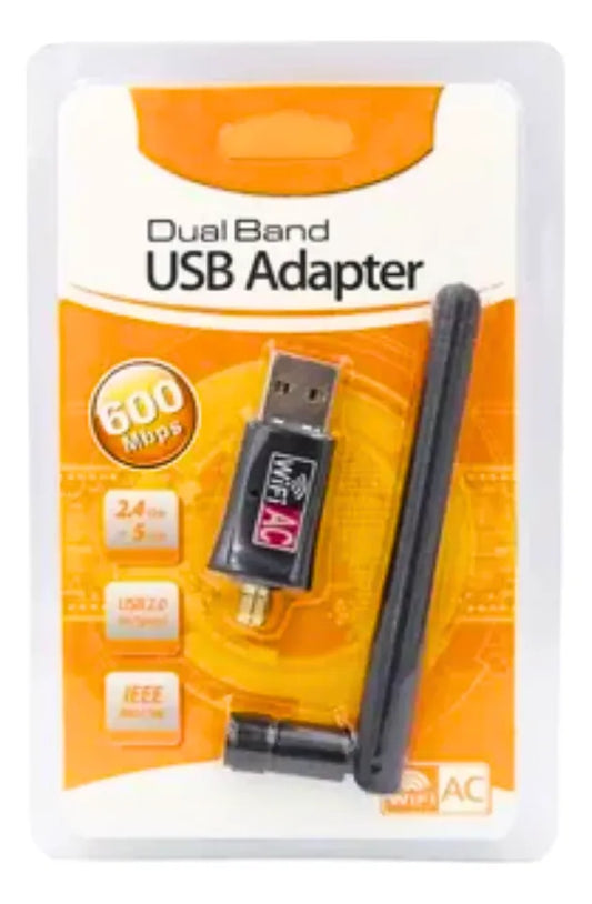 Antena Wifi Usb Doble Banda 600mbps 5g Pc Laptop Rompe Muro