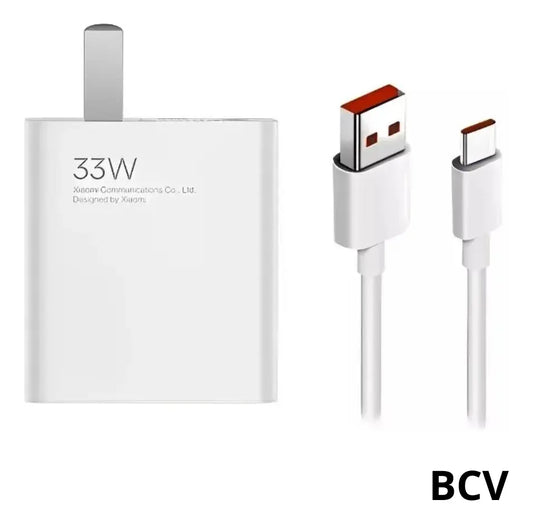 Cargador Xiaomi Original 33w Tipo C Carga Rápida Con Cable