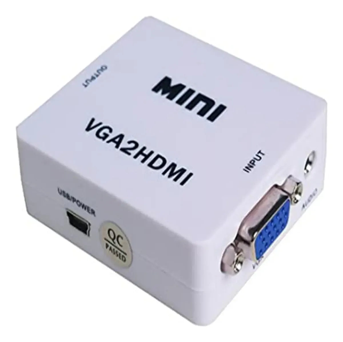 Adaptador Convertidor de VGA a HDMI (Blanco)