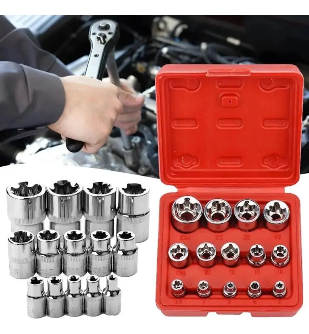 Juego De Dados 14 Pieza Tipo Estrella O Torx Hembra Estuche