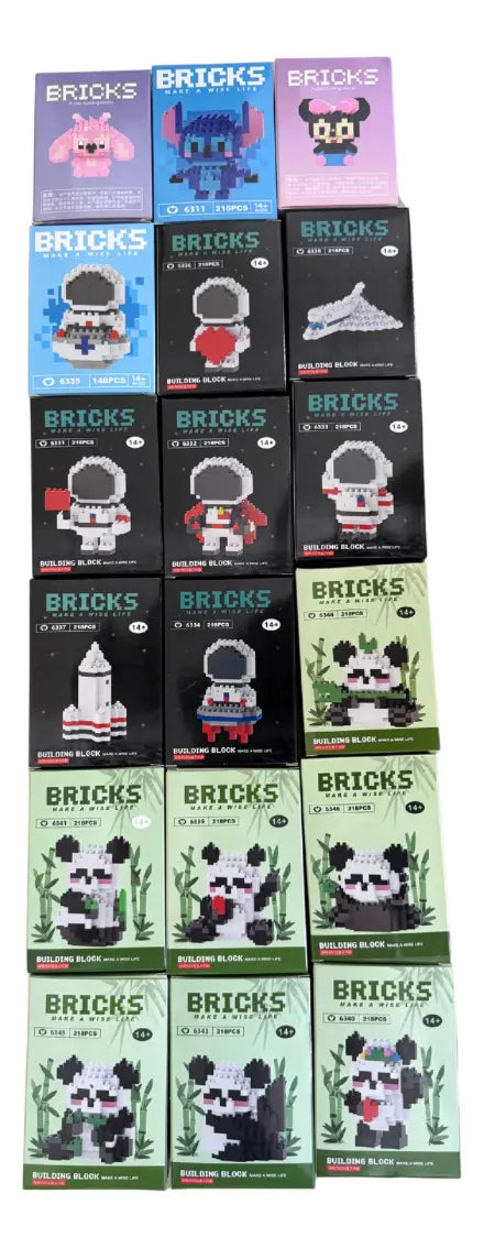 Mini Bloques Armables Colección Personajes Animados