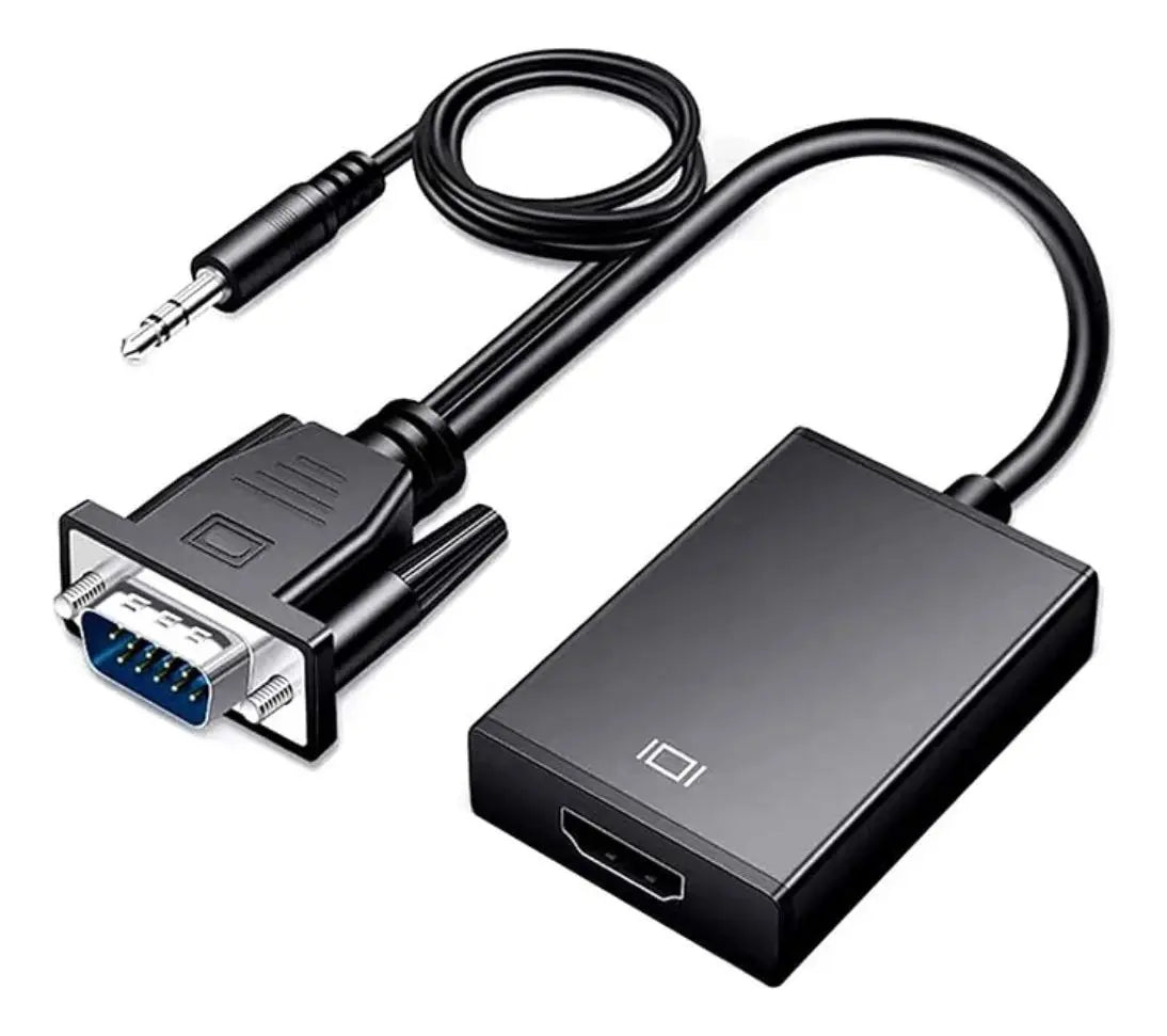 Adaptador Vga A Hdmi Macho Hembra Puerto Audio Convertidor
