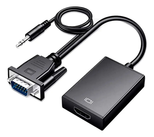 Adaptador Vga A Hdmi Macho Hembra Puerto Audio Convertidor