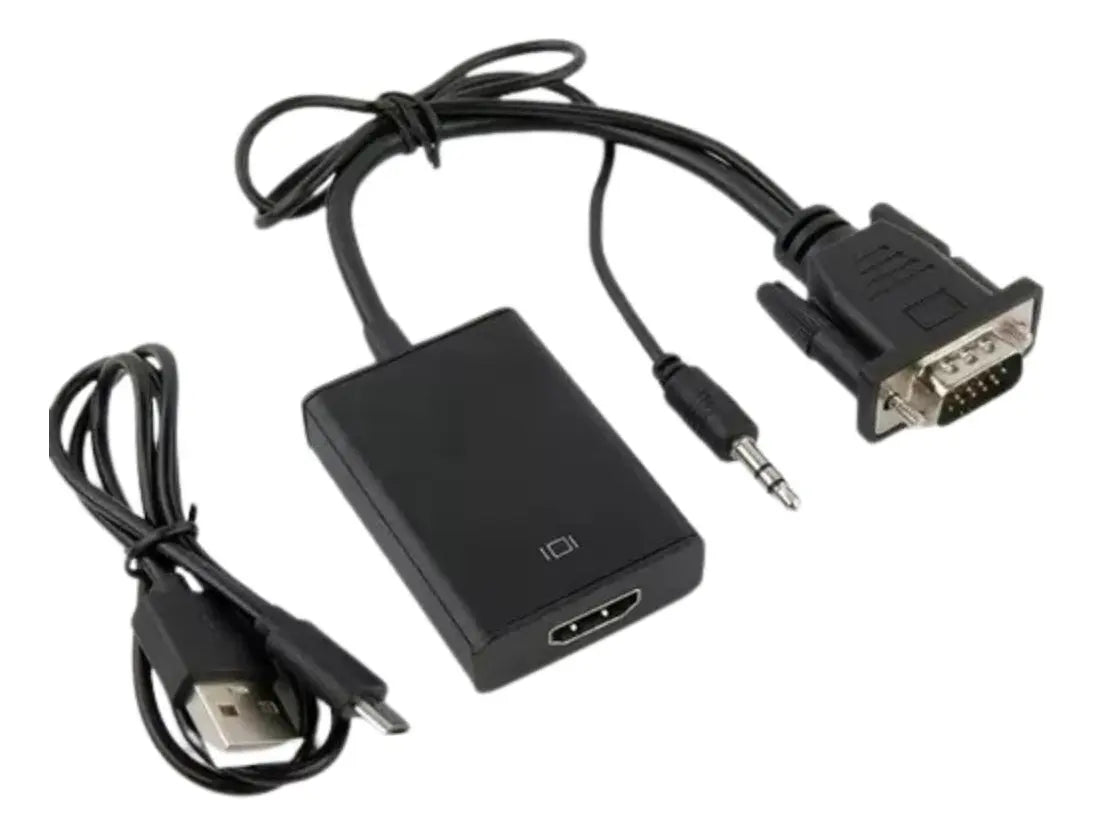 Adaptador Vga A Hdmi Macho Hembra Puerto Audio Convertidor