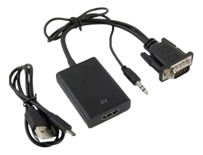 Adaptador Vga A Hdmi Macho Hembra Puerto Audio Convertidor