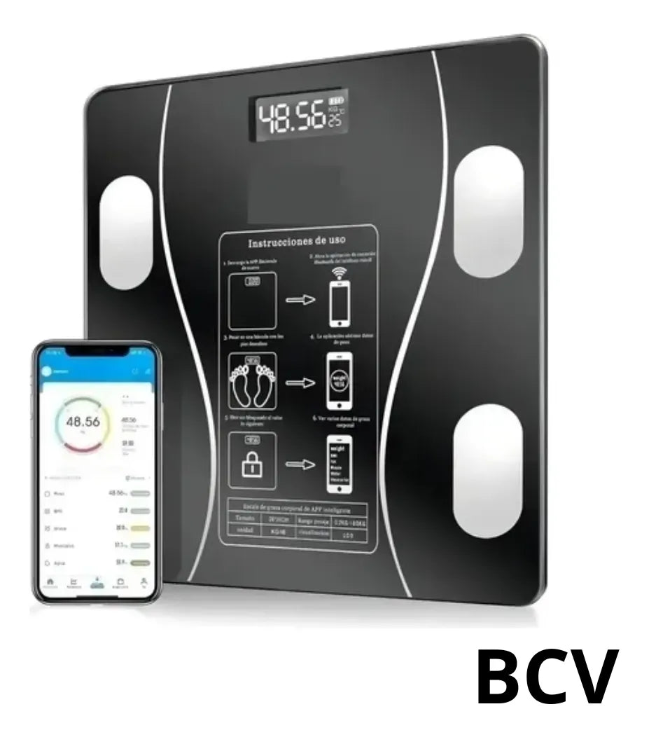 Bascula Balanza Corporal Peso Digital Led Vidrio Inteligente