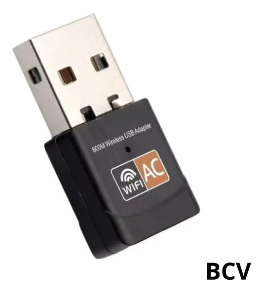 Mini Antena Adaptador Wi-Fi USB Doble Banda 600 Mbps